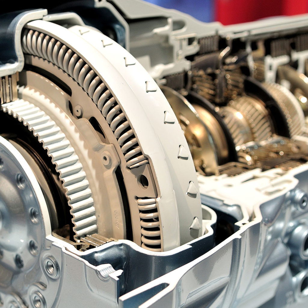 Inside of a clean, new transmission.